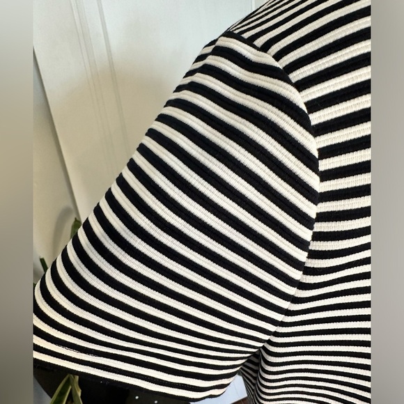 CABI Captain Dress Size Large Black/White Stripes Nautical #5268 - Picture 6 of 11